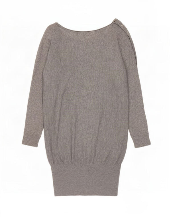 Guess Womens Oversized Drop Waist Dress UK 6 XS Grey Wool