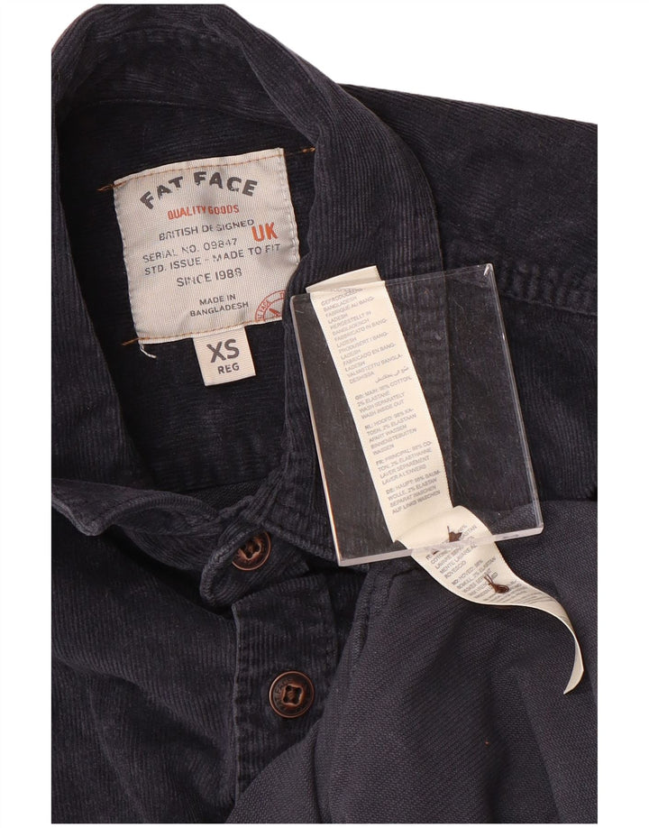 FAT FACE Mens Corduroy Shirt XS Navy Blue Cotton