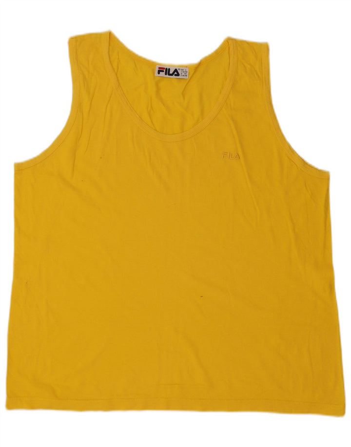 Fila Mens Vest Top Large Yellow Cotton