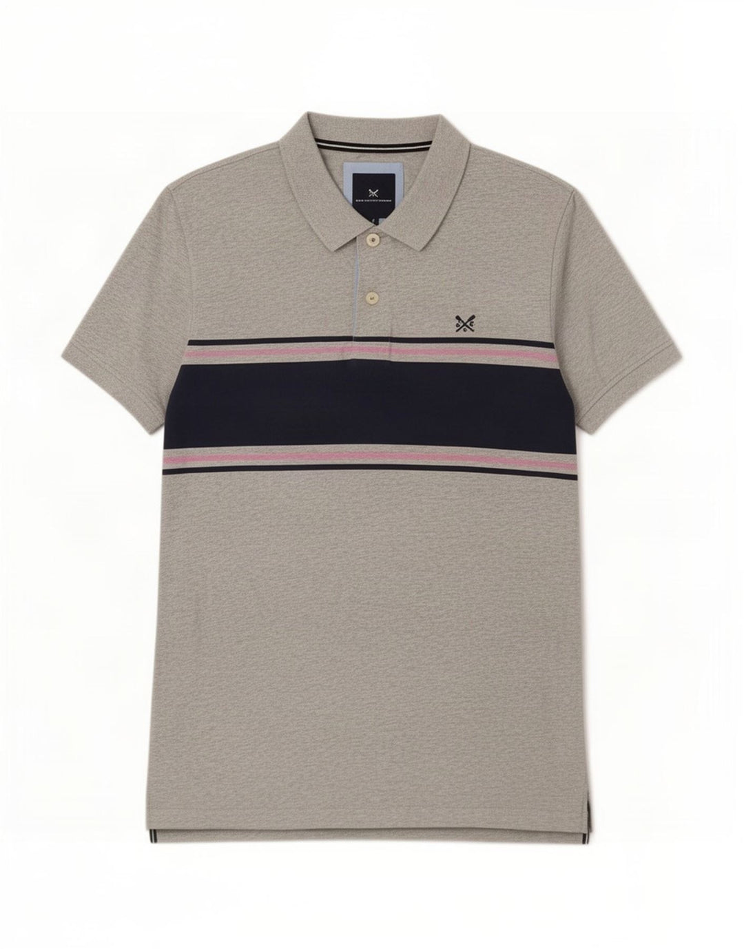 J. Crew Mens Polo Shirt Large Grey Colourblock Cotton