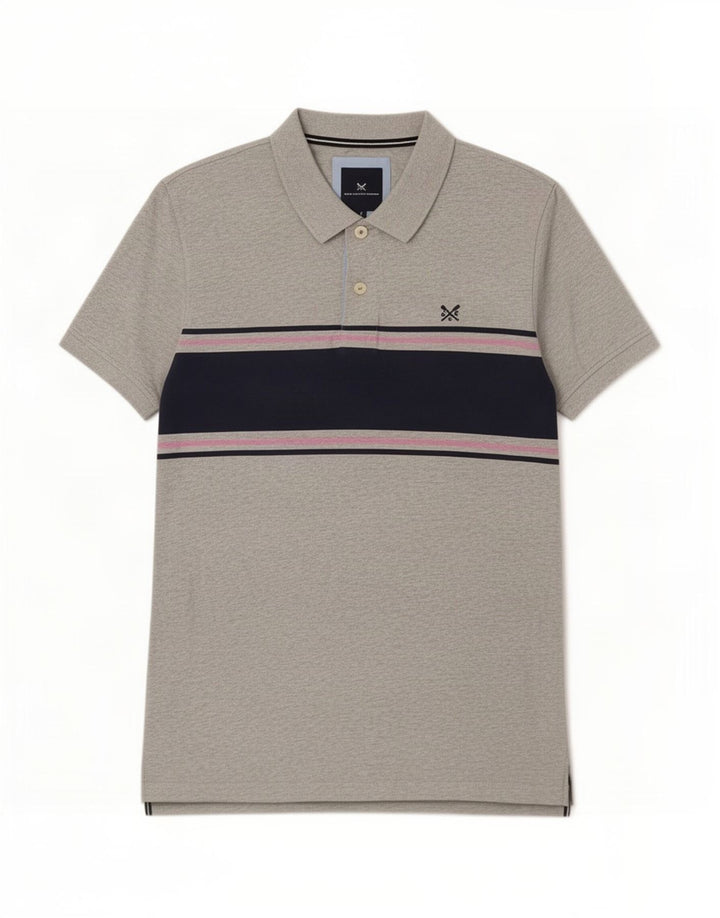 J. Crew Mens Polo Shirt Large Grey Colourblock Cotton