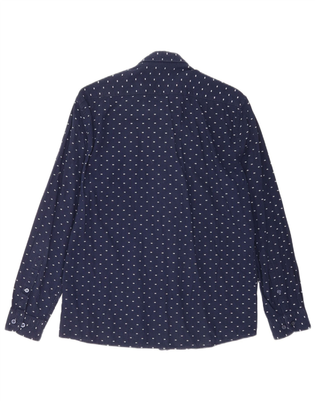 U.S. Polo Assn. Mens Regular Fit Shirt Medium Navy Blue Spotted Cotton