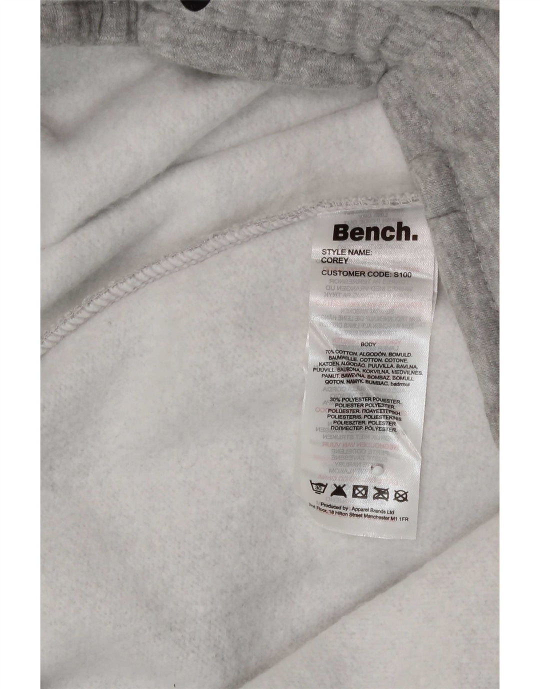 Bench Womens Graphic Tracksuit Trousers UK 16 Large Grey Cotton