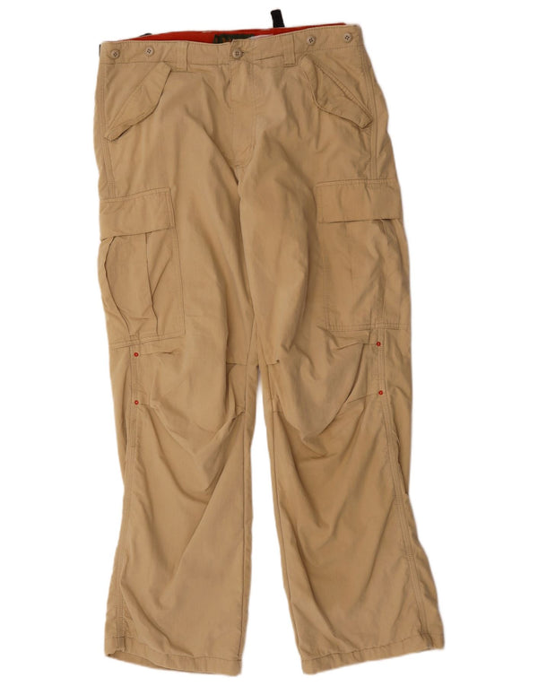 Timberland Mens Straight Cargo Trousers W32 L31 Beige Cotton