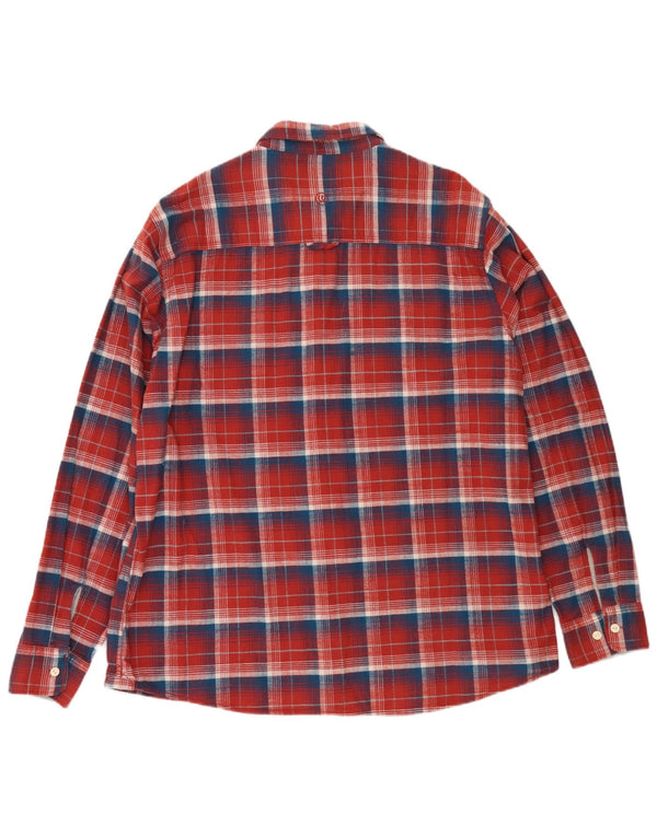 Fat Face Mens Flannel Shirt 2XL Red Check Cotton