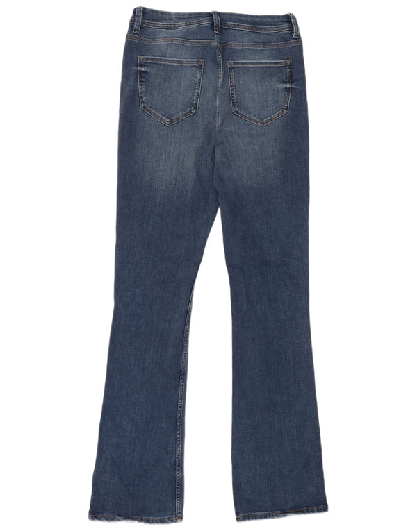 Marks & Spencer Womens Long Slim Flared Jeans UK 12 Medium W28 L32 Blue
