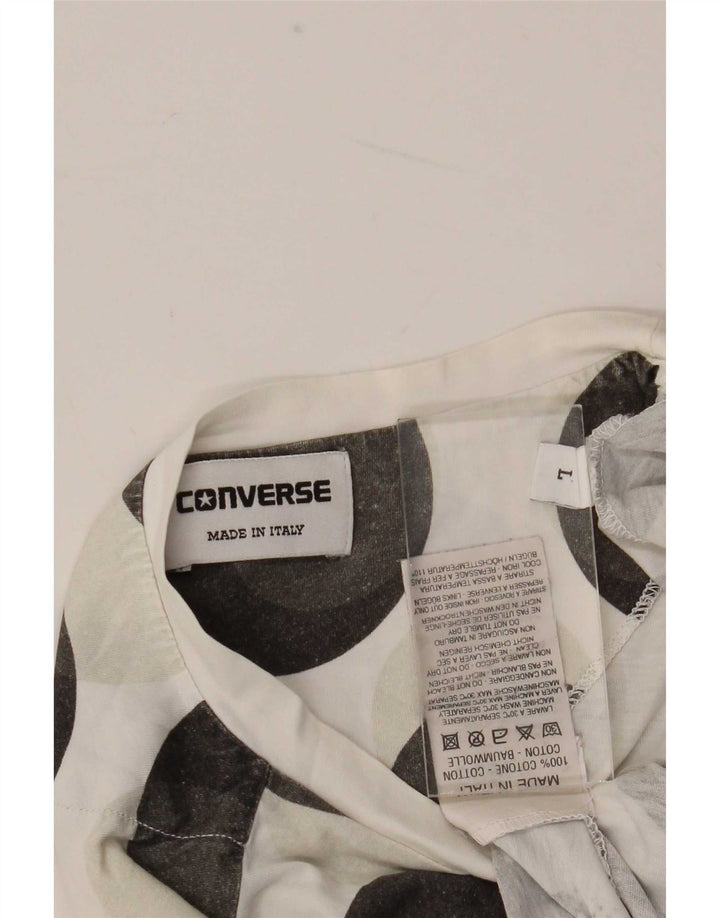 Converse Mens Graphic T-Shirt Top Large White Spotted Cotton