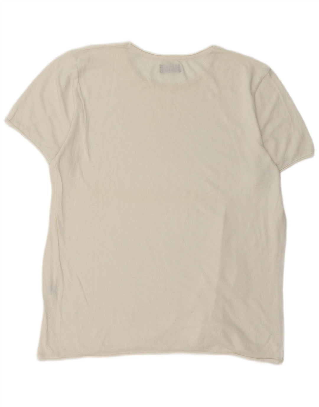 Zara Mens T-Shirt Top Large Off White Cotton