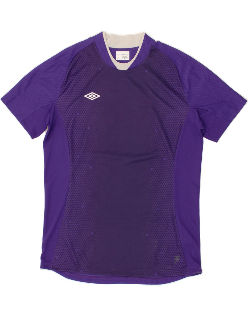 UMBRO Mens Graphic T-Shirt Top Large Purple Colourblock Polyester Vintage Umbro and Second-Hand Umbro from Messina Hembry 