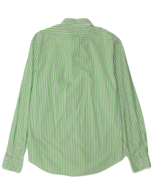Polo Ralph Lauren Mens Slim Fit Shirt Large Green Pinstripe Cotton