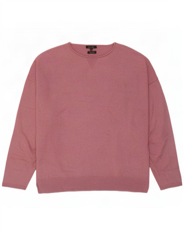 Massimo Dutti Mens Boat Neck Jumper Sweater Large Pink Wool
