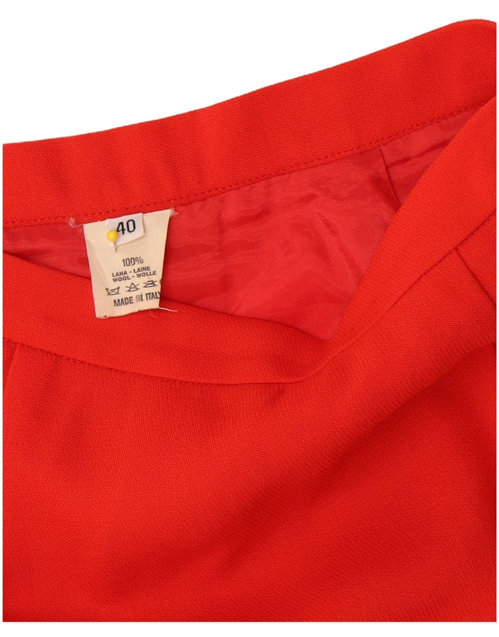 Vintage Womens 3 Button 2 Piece Skirt Set IT 40 Small W28 Red Wool