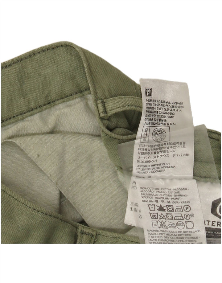 Levi's Womens Straight Cargo Trousers W24 L28 Green Cotton