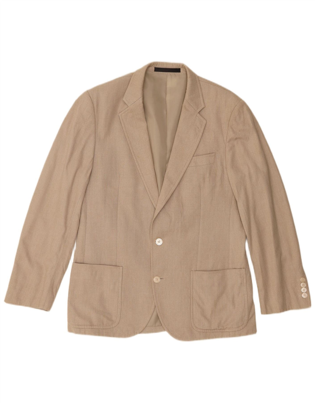 Marks & Spencer Mens 2 Button Blazer Jacket UK 40 Medium Beige Cotton