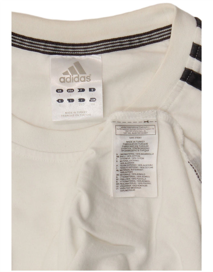 Adidas Mens T-Shirt Top Large White Cotton
