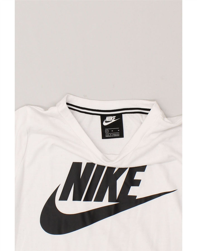 NIKE Womens Graphic T-Shirt Top UK 14 Medium White | Vintage Nike | Thrift | Second-Hand Nike | Used Clothing | Messina Hembry 