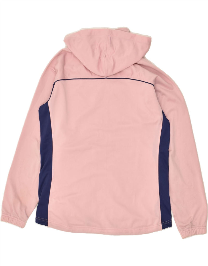 ASICS Womens Hooded Tracksuit Top Jacket UK 14 Large Pink Colourblock Vintage Asics and Second-Hand Asics from Messina Hembry 