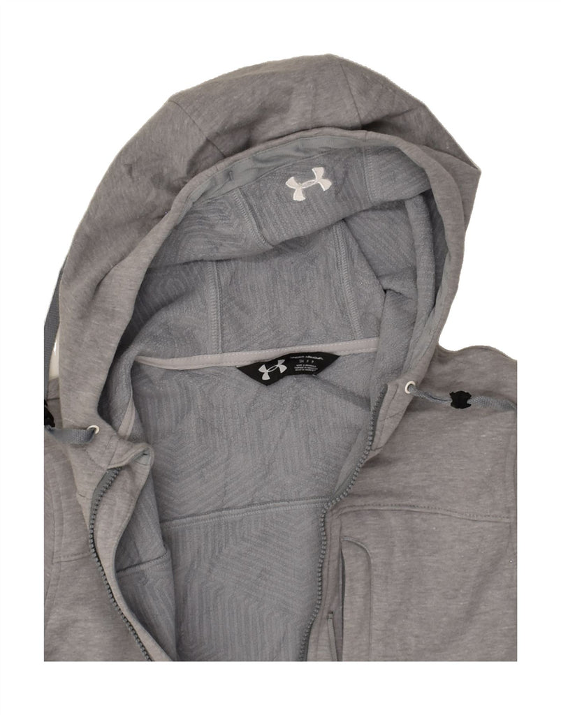 UNDER ARMOUR Mens Graphic Zip Hoodie Sweater Small Grey Polyester | Vintage Under Armour | Thrift | Second-Hand Under Armour | Used Clothing | Messina Hembry 