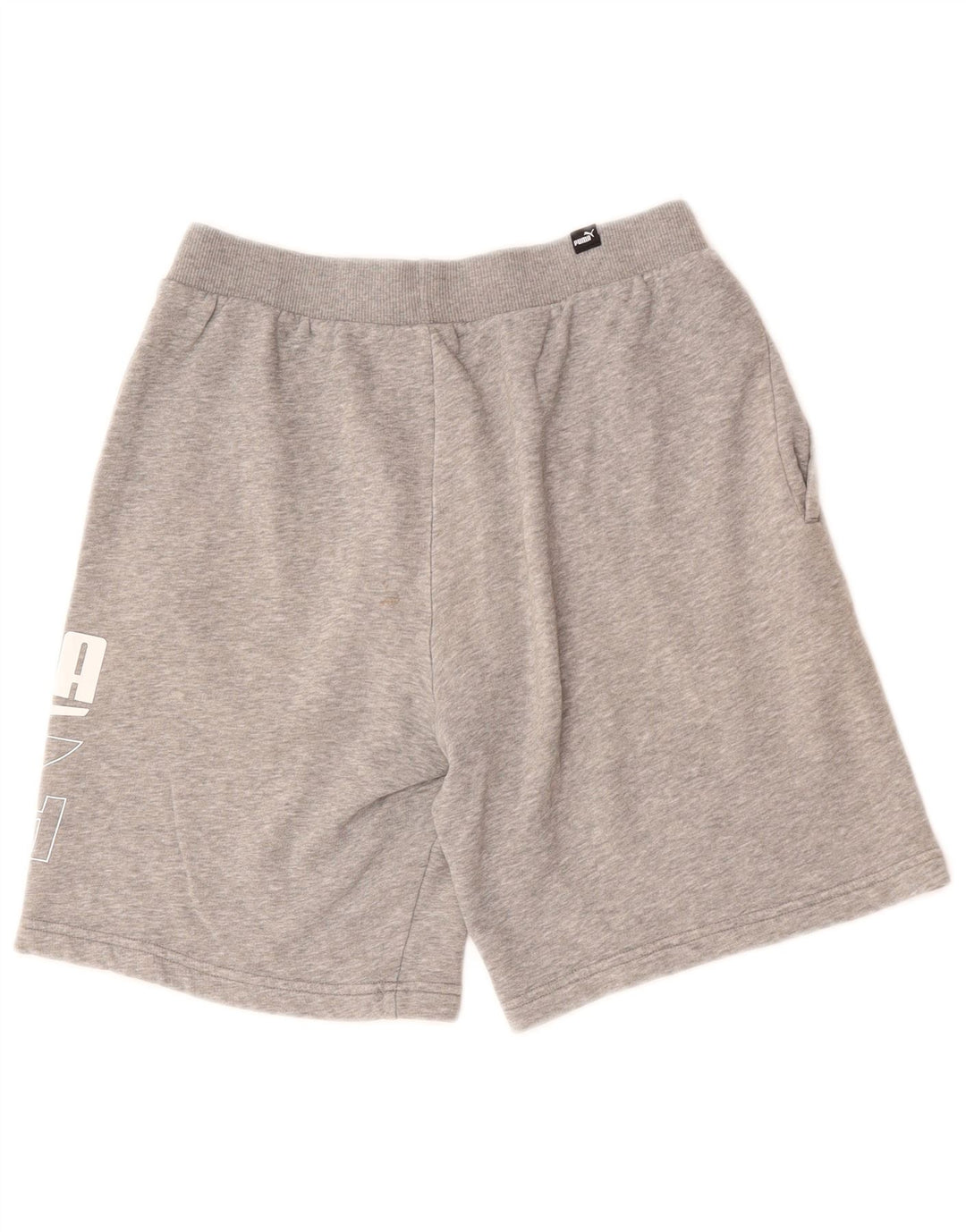 Puma Mens Graphic Sport Shorts Small  Grey Cotton