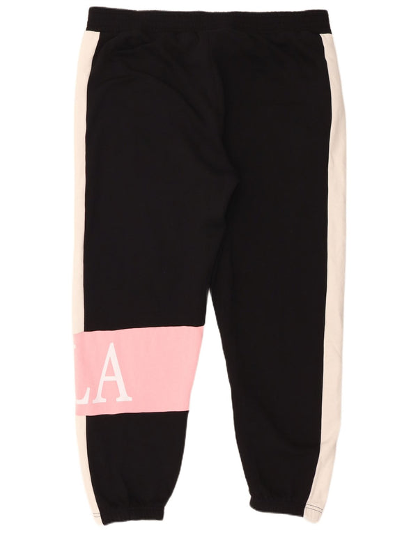 Fila Womens Graphic Tracksuit Trousers Joggers UK 18 XL Black Colourblock