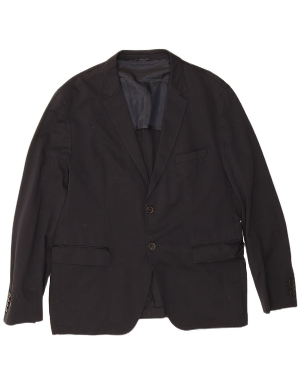 Hugo Boss Mens 2 Button Blazer Jacket UK 40 Large Navy Blue Cotton