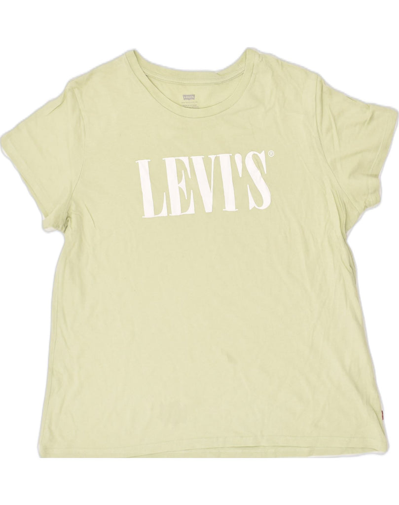 LEVI'S Womens Graphic T-Shirt Top UK 18 XL Green Cotton | Vintage Levi's | Thrift | Second-Hand Levi's | Used Clothing | Messina Hembry 