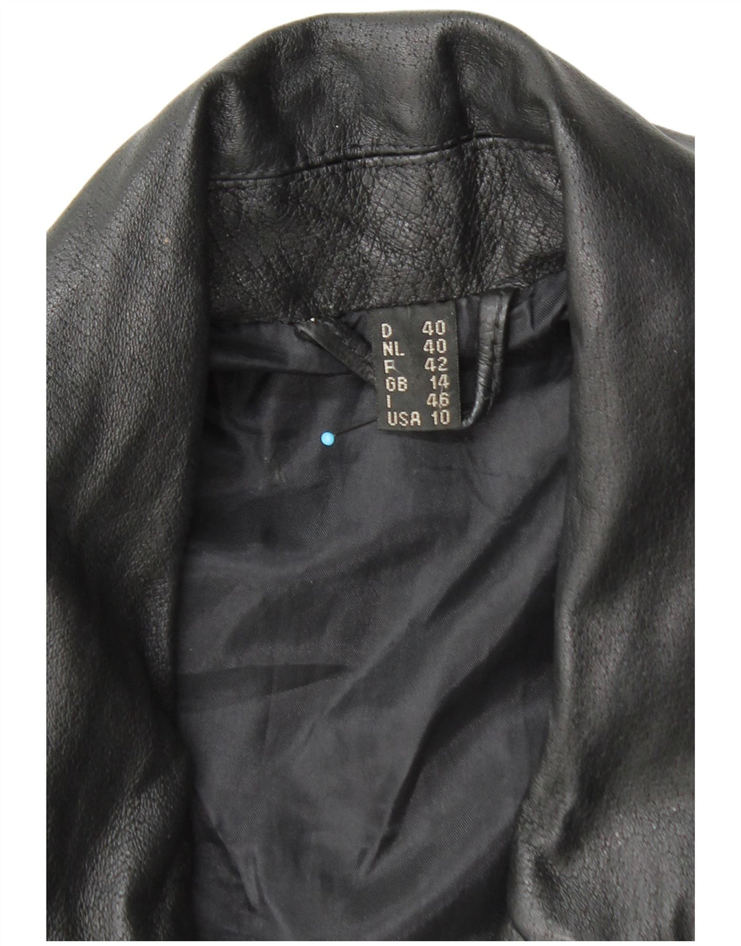 Front Line Womens Crop Leather Biker Jacket UK 14 Large Black Leather