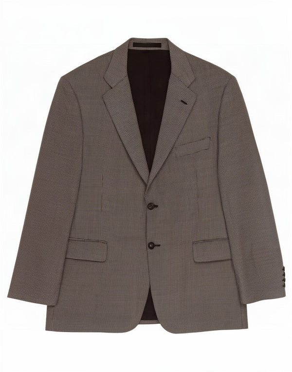 Marks & Spencer Mens 2 Button Blazer Jacket UK 44 XL Black Houndstooth