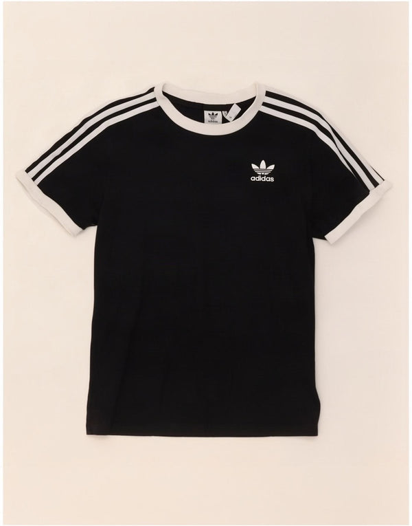 Adidas Womens T-Shirt Top UK 8 Small Black Cotton