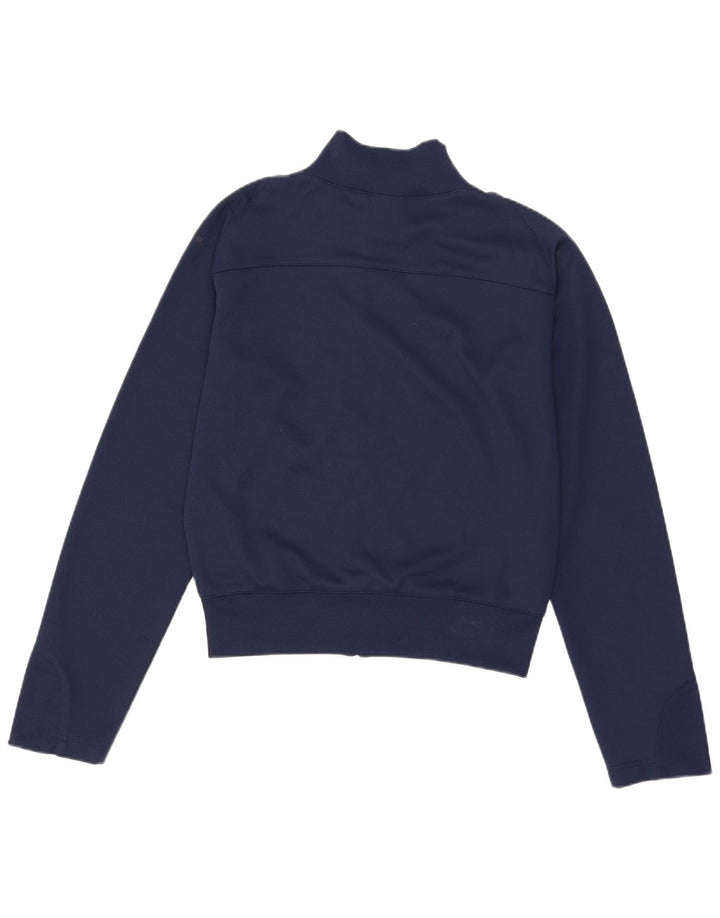 Nike Womens Crop Tracksuit Top Jacket UK 8/10 Small Navy Blue Striped