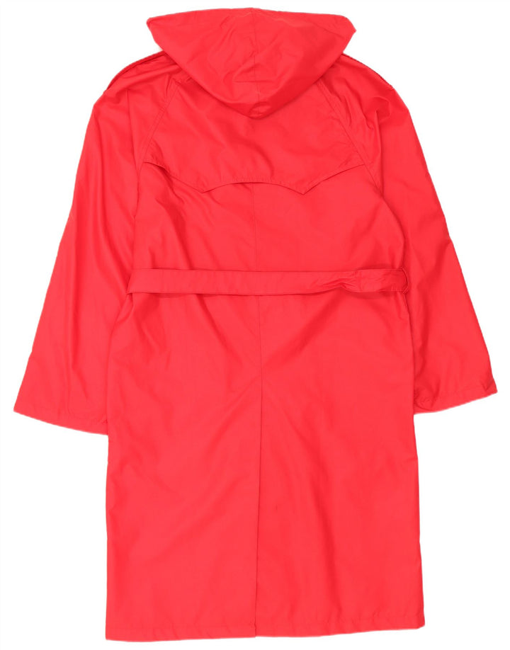 Fiorucci Womens Hooded Trench Coat UK 14 Medium Red Nylon