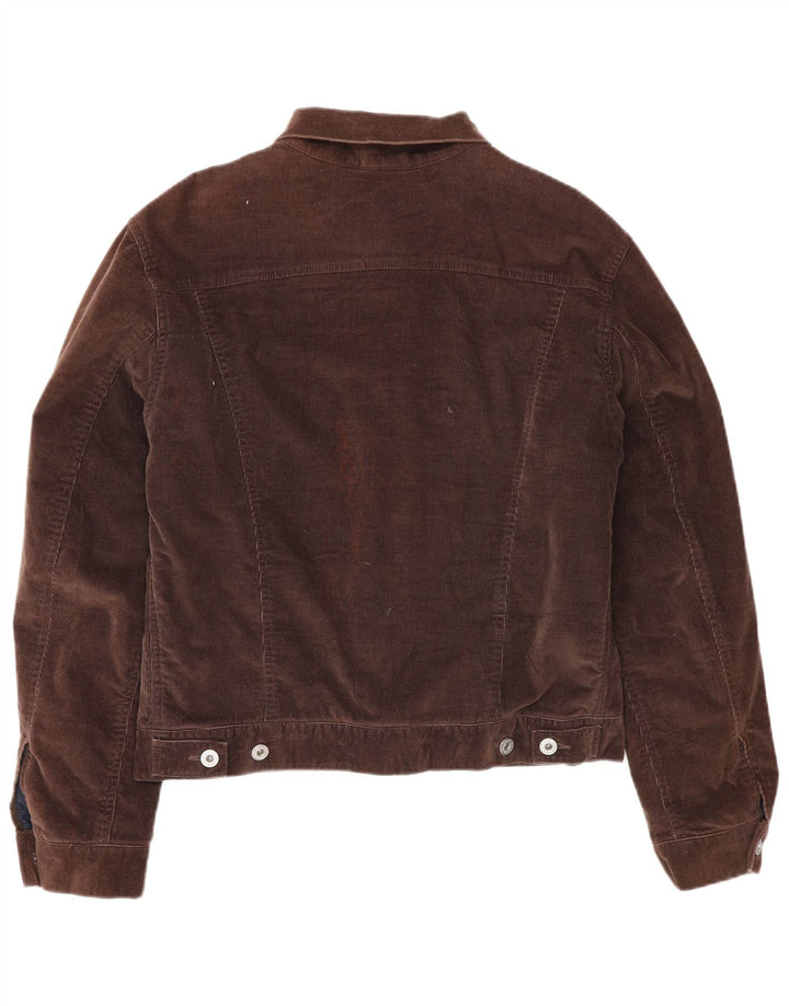 Replay Womens Corduroy Jacket UK 14 Medium Brown Cotton