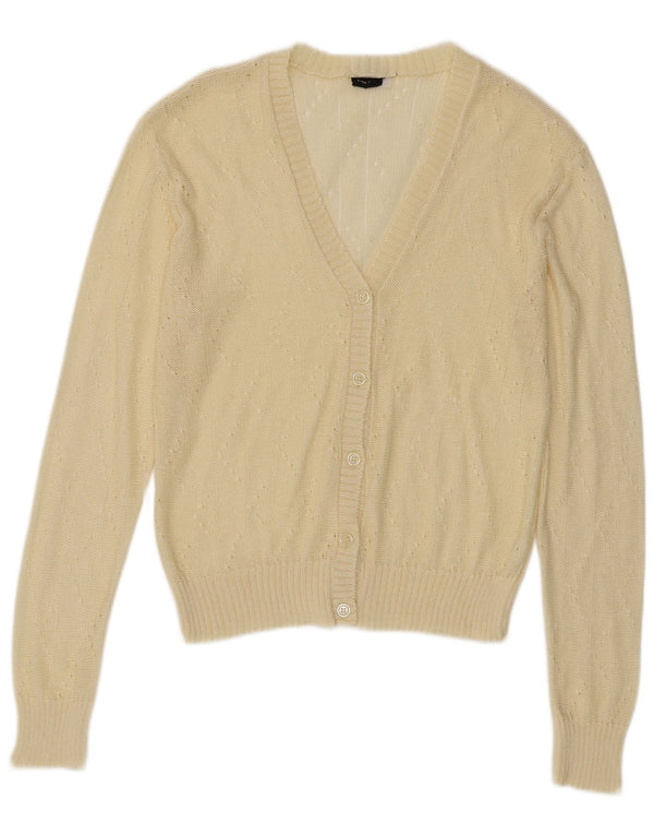 Vintage Womens Cardigan Sweater IT 44 Medium Yellow Acrylic