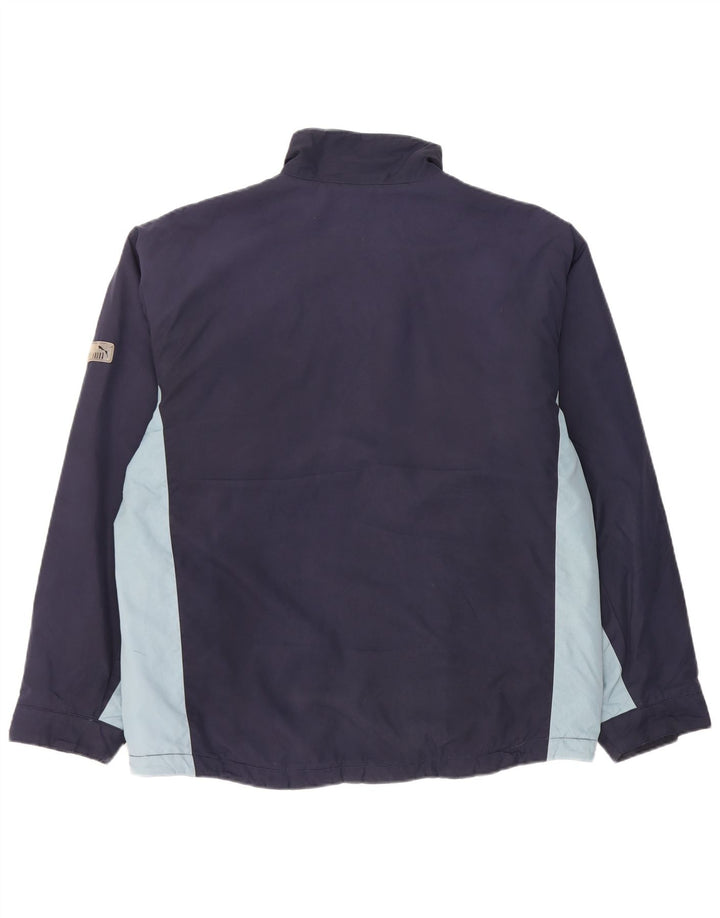 Puma Mens Windbreaker Jacket UK 38 Medium Navy Blue Colourblock Polyester