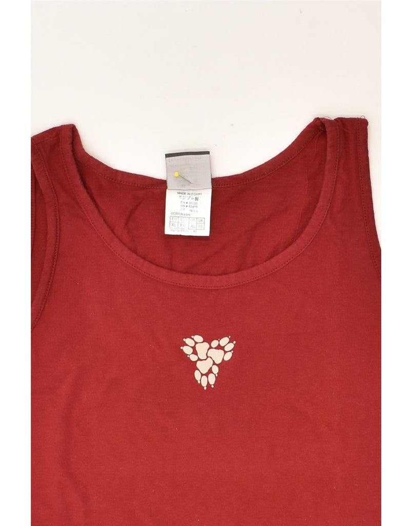 JACK WOLFSKIN Womens Vest Top UK 18 XL Red Cotton | Vintage Jack Wolfskin | Thrift | Second-Hand Jack Wolfskin | Used Clothing | Messina Hembry 