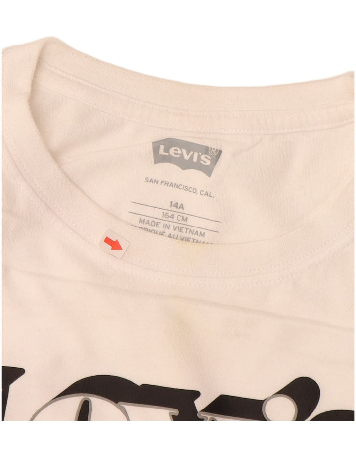 LEVI'S Boys Graphic T-Shirt Top 13-14 Years White Cotton