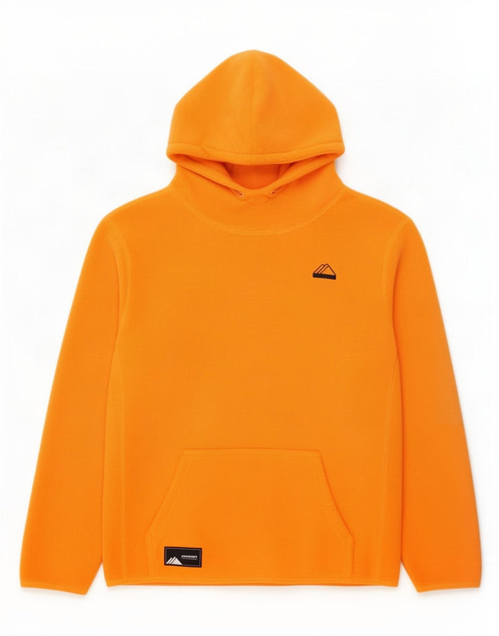 Superdry Mens Hooded Fleece Jumper Large Orange Polyester