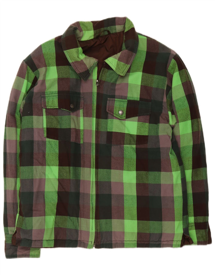 The North Face Mens Bomber Jacket UK 38 Medium Green Check