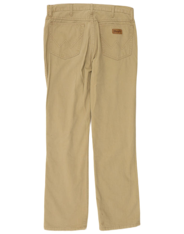 WRANGLER Mens Texas Straight Casual Trousers W34 L32 Beige Cotton