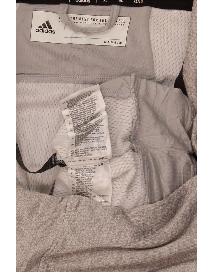 ADIDAS Mens Graphic Zip Neck Sweatshirt Jumper XL Grey Polyester