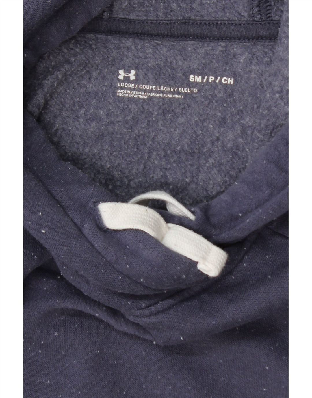 UNDER ARMOUR Mens Hoodie Jumper Small Navy Blue Flecked Vintage Under Armour and Second-Hand Under Armour from Messina Hembry 
