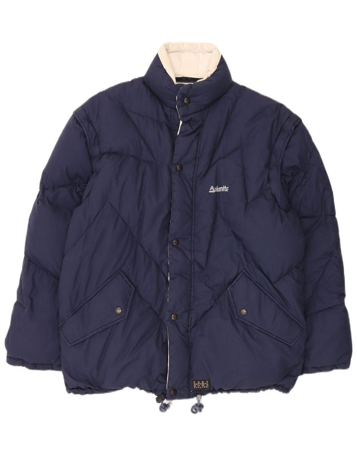 Dolomite Mens Reversible Padded Jacket UK 38 Medium Navy Blue Polyester