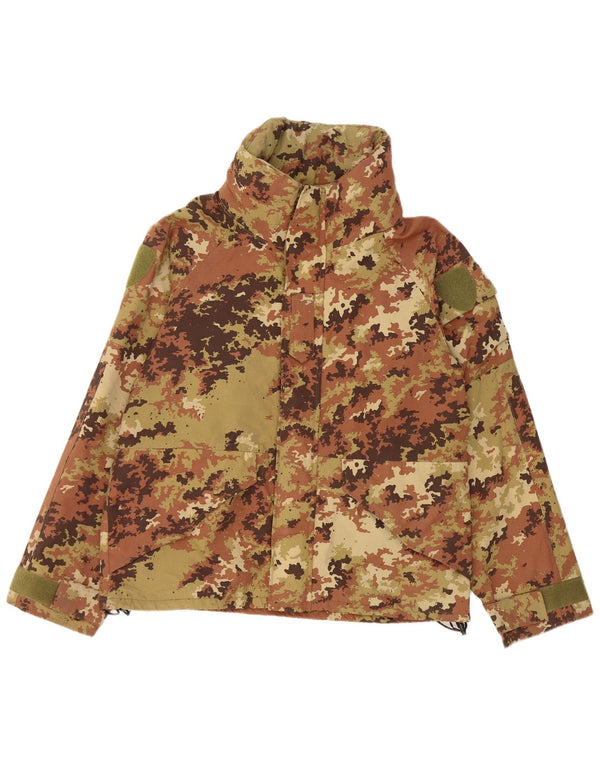 Vintage Mens Hooded Military Jacket UK 38 Medium Khaki Camouflage