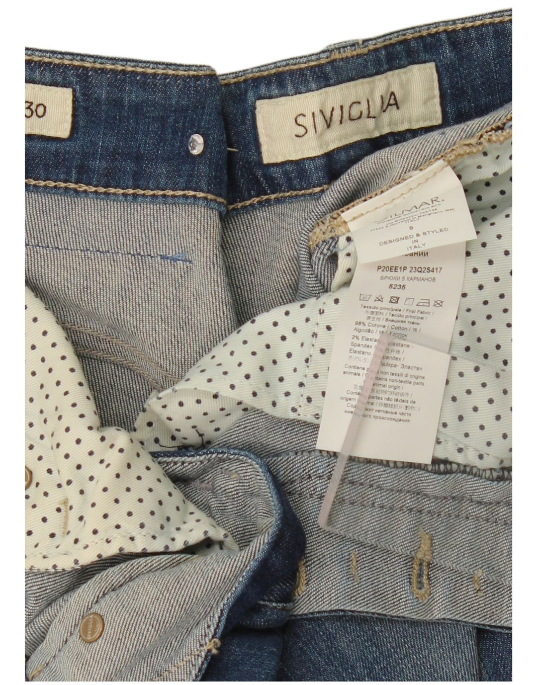 SIVIGLIA Womens Cropped Jeans W30 L26 Blue Cotton