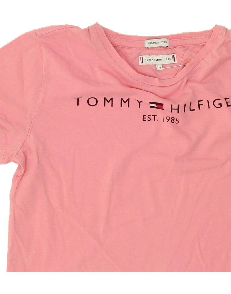 TOMMY HILFIGER Girls Graphic T-Shirt Top 13-14 Years Pink | Vintage Tommy Hilfiger | Thrift | Second-Hand Tommy Hilfiger | Used Clothing | Messina Hembry 