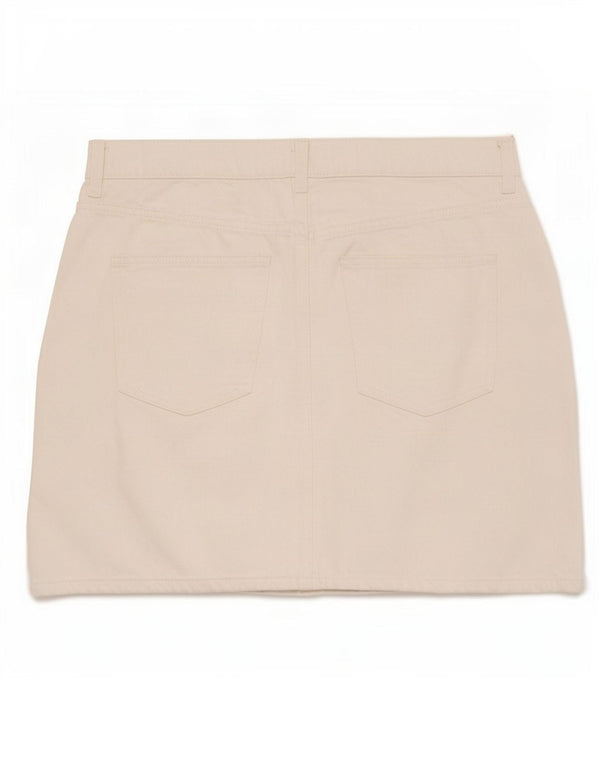 Marks & Spencer Womens Mini Denim Skirt UK 14 Large W32 White Cotton