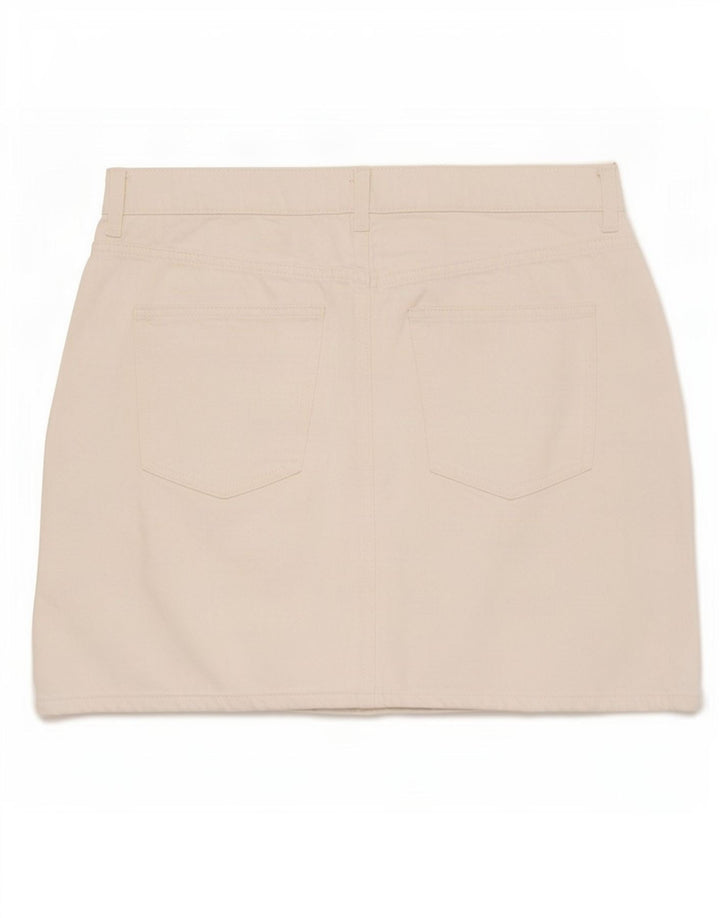 Marks & Spencer Womens Mini Denim Skirt UK 14 Large W32 White Cotton