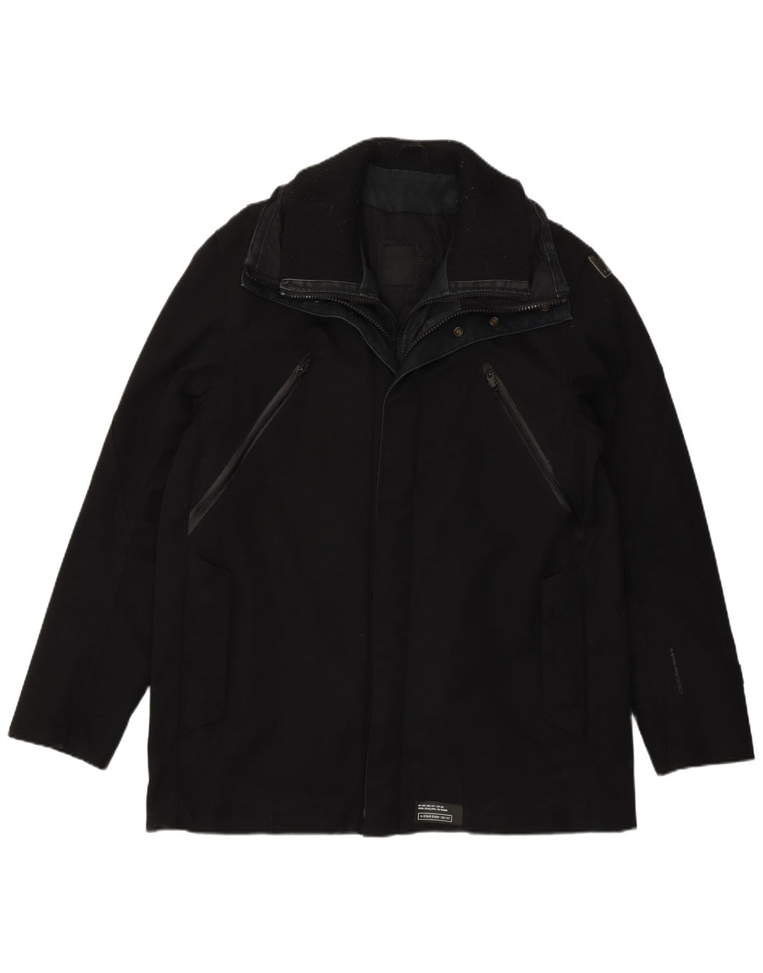 G-Star Mens Windbreaker Jacket UK 40 Large Black Polyamide