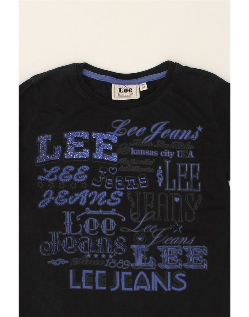 LEE Boys Graphic Top Long Sleeve 9-10 Years Navy Blue Cotton | Vintage Lee | Thrift | Second-Hand Lee | Used Clothing | Messina Hembry 