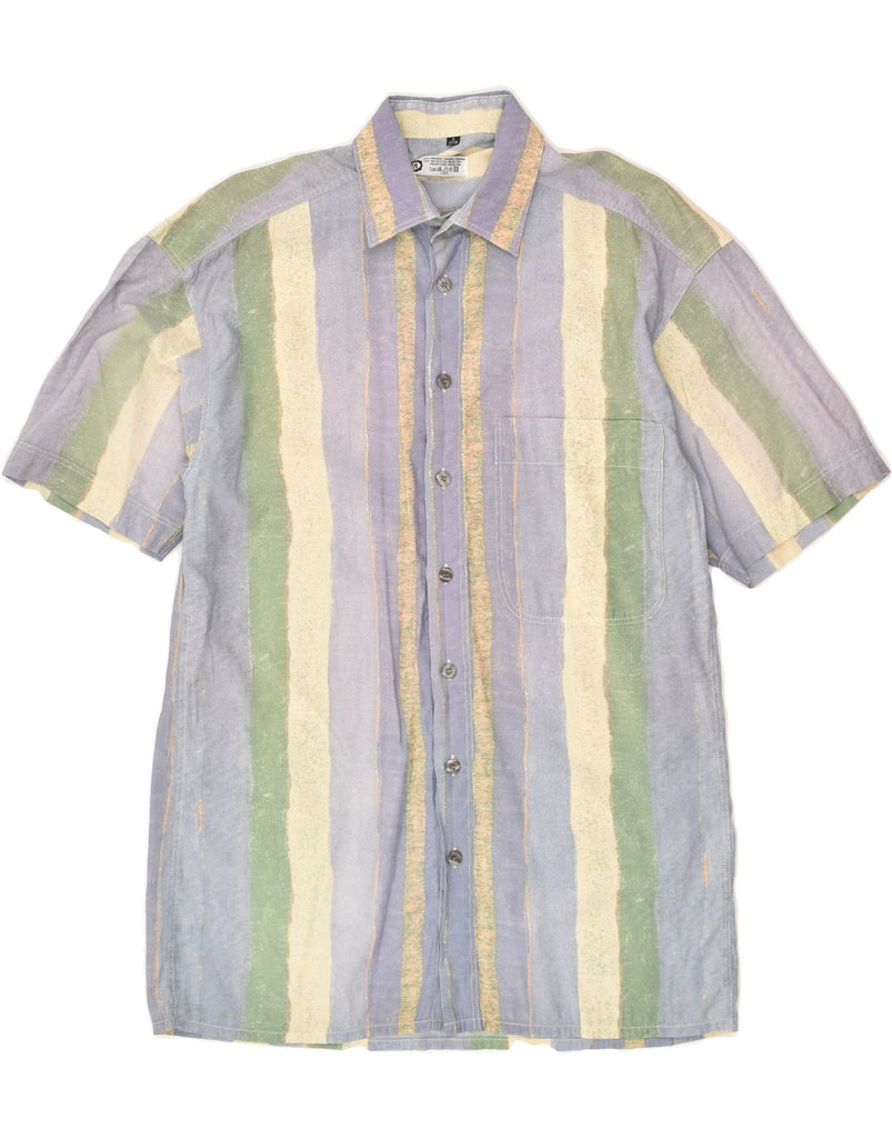 C&A Mens Short Sleeve Shirt Size 37/38 Small Multicoloured Striped | Vintage C&A | Thrift | Second-Hand C&A | Used Clothing | Messina Hembry 